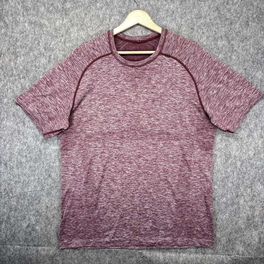 Lululemon Metal Vent Tech T-Shirt Mens Large Red Short Sleeve Stretch Gym Train